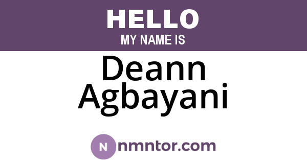 Deann Agbayani