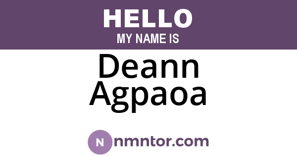 Deann Agpaoa