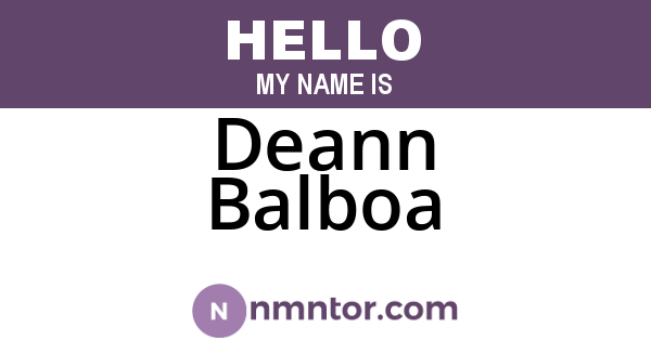 Deann Balboa