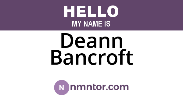Deann Bancroft