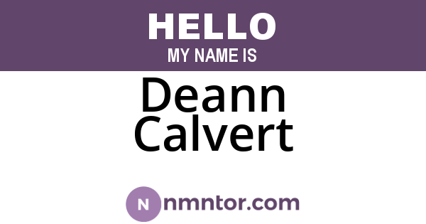 Deann Calvert