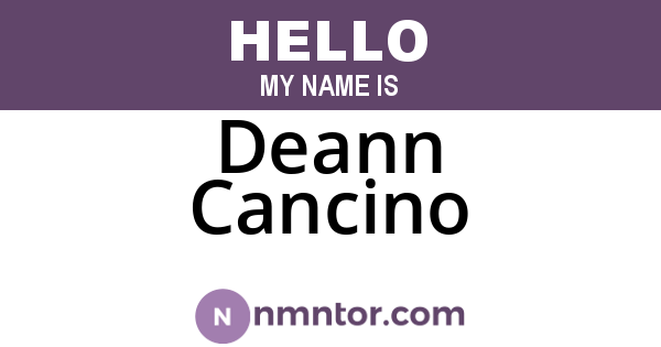 Deann Cancino