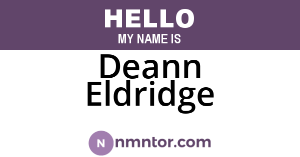 Deann Eldridge