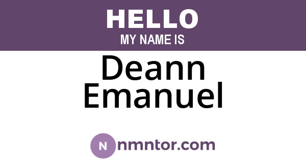Deann Emanuel