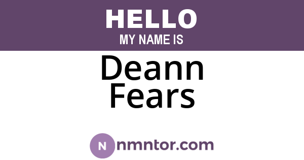 Deann Fears