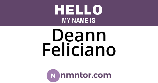 Deann Feliciano