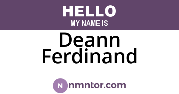 Deann Ferdinand