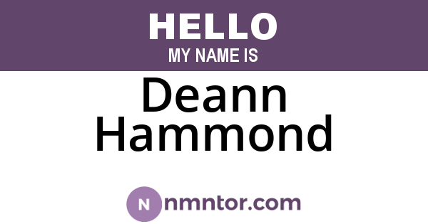 Deann Hammond