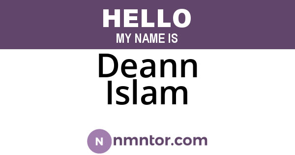 Deann Islam