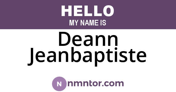 Deann Jeanbaptiste