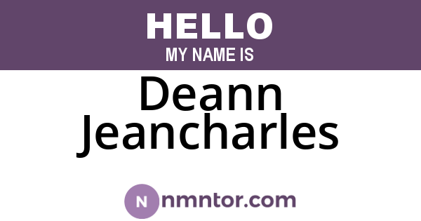 Deann Jeancharles