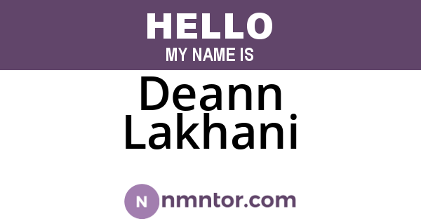 Deann Lakhani