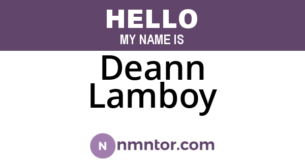Deann Lamboy