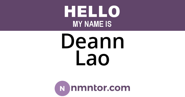 Deann Lao