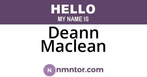 Deann Maclean