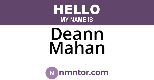 Deann Mahan