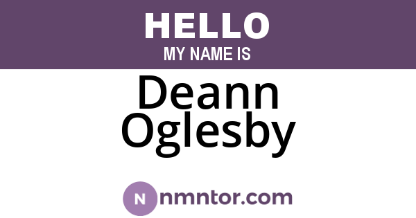 Deann Oglesby