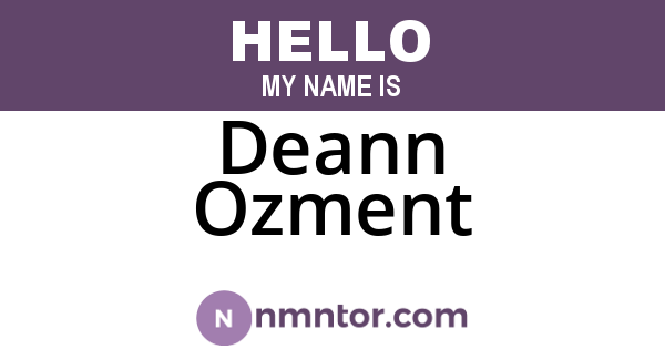 Deann Ozment