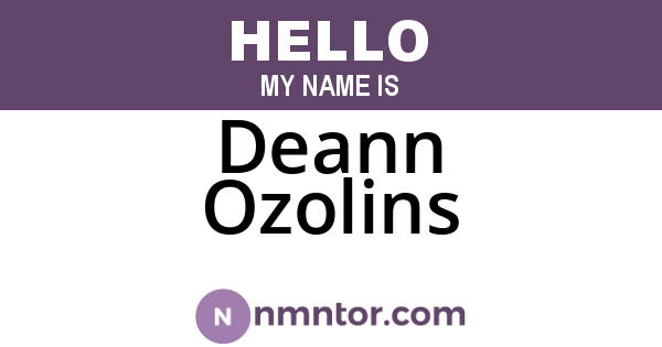 Deann Ozolins