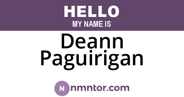 Deann Paguirigan