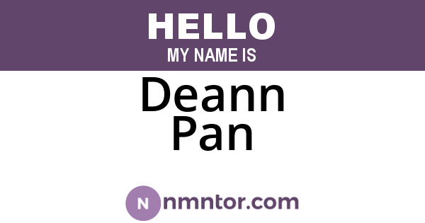 Deann Pan