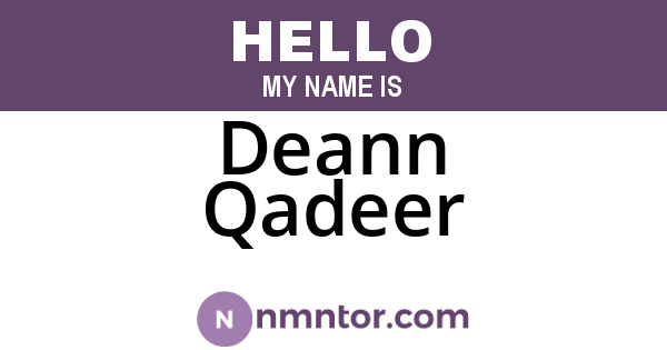 Deann Qadeer