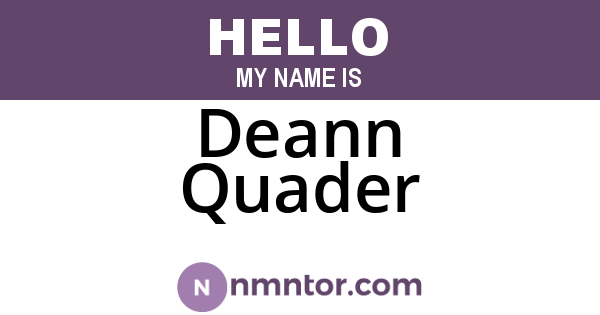 Deann Quader