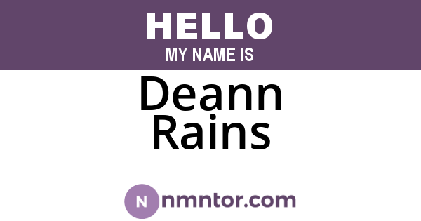 Deann Rains