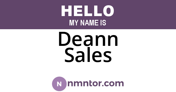 Deann Sales