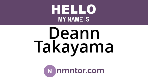 Deann Takayama