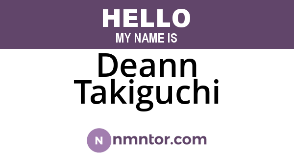 Deann Takiguchi