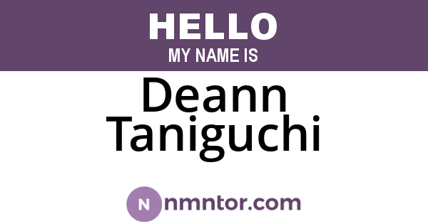 Deann Taniguchi