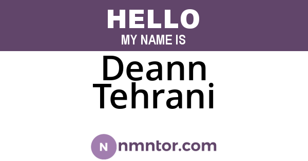 Deann Tehrani