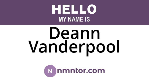 Deann Vanderpool