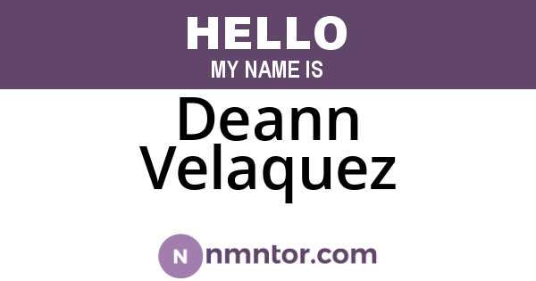Deann Velaquez