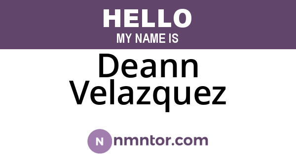 Deann Velazquez