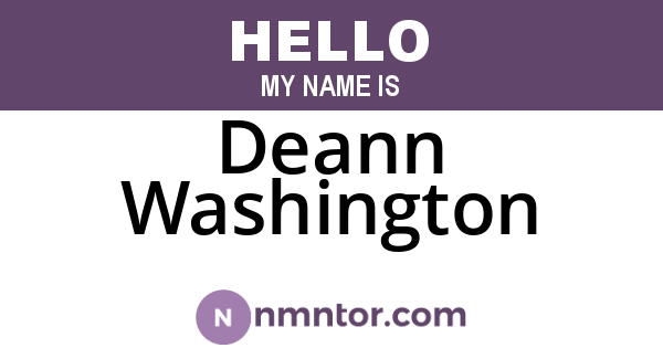 Deann Washington