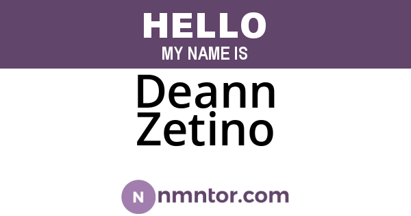 Deann Zetino