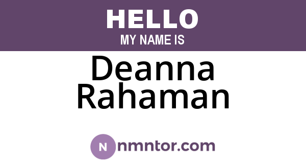 Deanna Rahaman