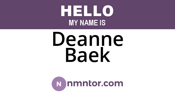 Deanne Baek