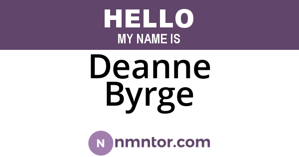 Deanne Byrge