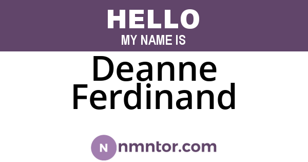 Deanne Ferdinand