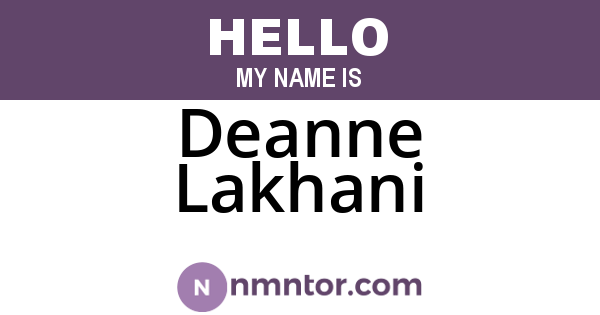 Deanne Lakhani