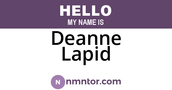 Deanne Lapid
