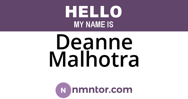 Deanne Malhotra