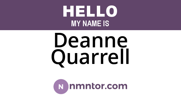 Deanne Quarrell