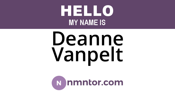 Deanne Vanpelt