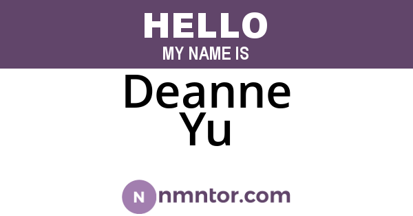 Deanne Yu