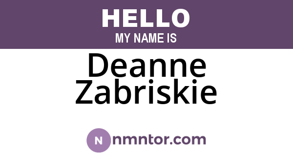Deanne Zabriskie