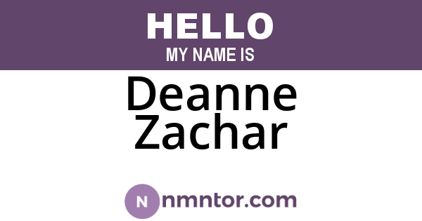 Deanne Zachar